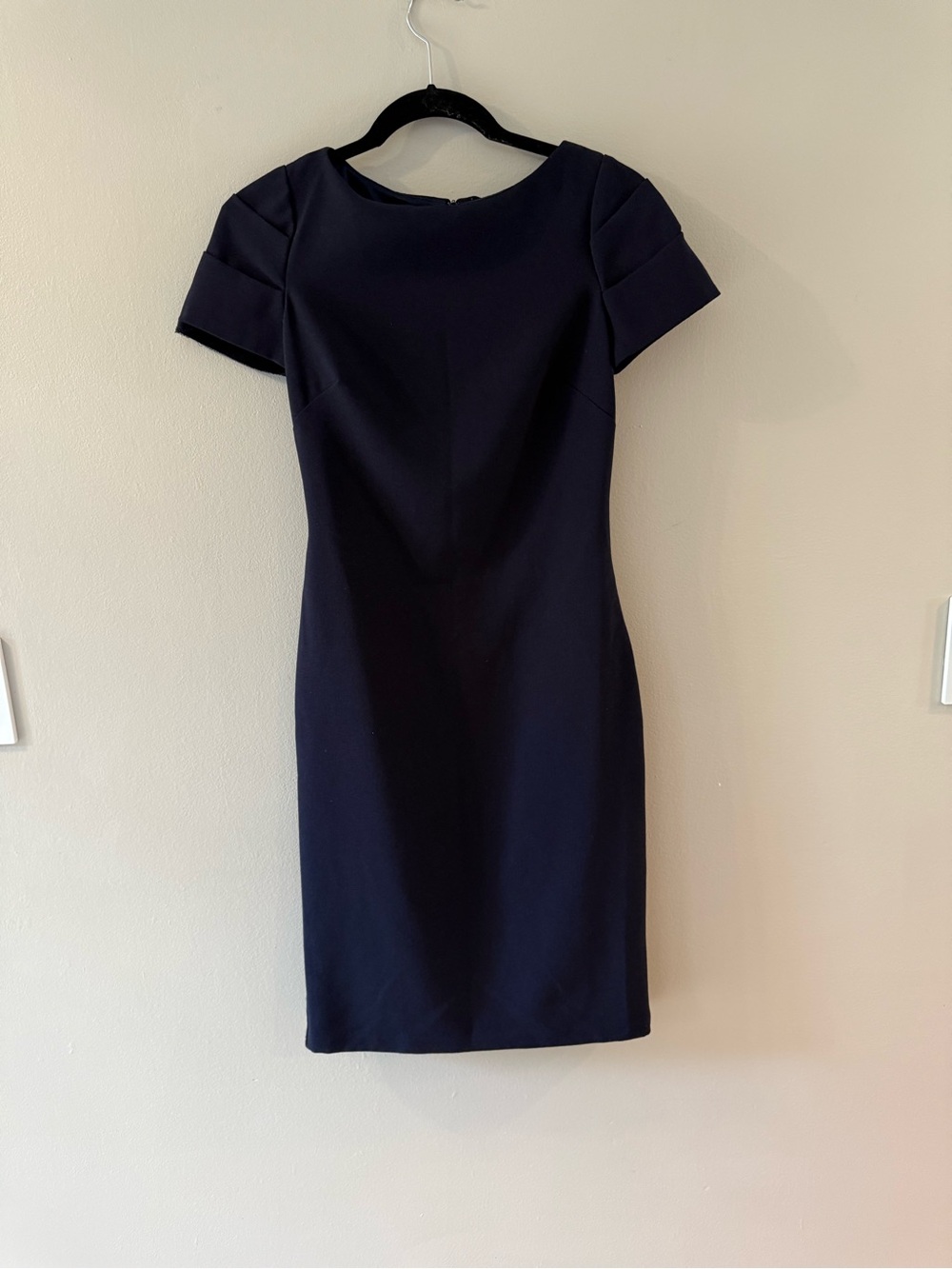 Vince Camuto Navy Short-Sleeve Sheath Dress